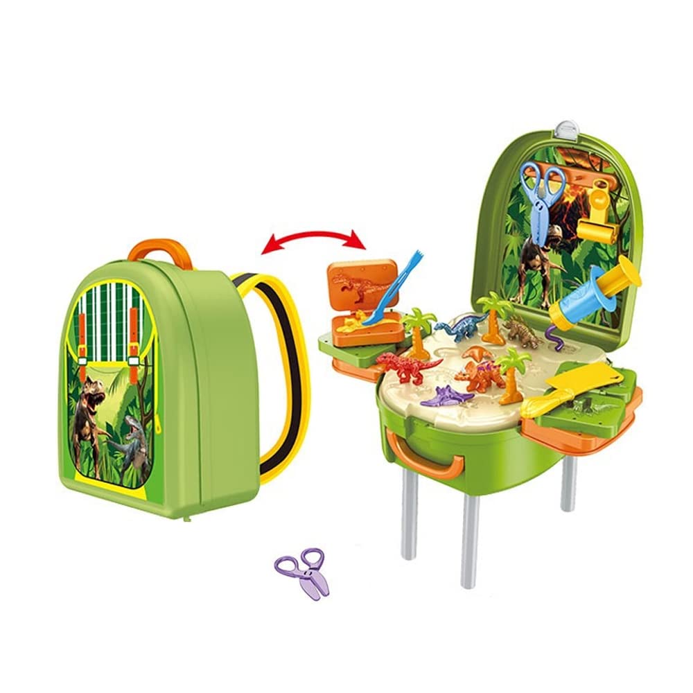 AMERTEER Dinosaur Toys for Kids 3-5 | 26-Piece Toddler Dinosaur Playset with Dough & Molds | Fossil Hunt Dino Toy Set in Portable Case | Fun & Educational Dinosaur Toys for Boys Age 2-4