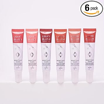 COSLUXE Liquid Blush Natural 6 Colors Set, Liquid Blush Makeup for Cheeks Matte Finish 15ml