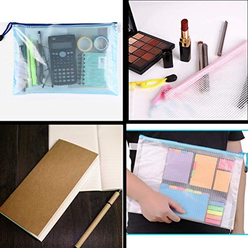 image for Pimoys 10 Pack A3 Mesh Zipper Pouch Document with 1piece Kraft Paper N