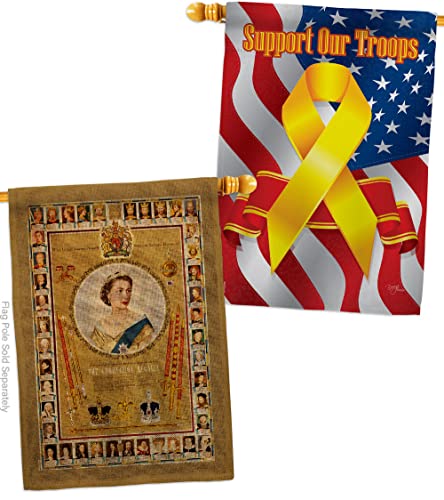 The Coronation Regalia Decor Support Our Troops Banner Pack Wall Art Flag Room Indoor Outdoor Yard Burlap Tapestry Party Decorations Souvenirs UK British Poster United Kingdom Memorabilia Made in USA
