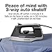 Proctor Silex Steam Iron for Clothes with Durable Stainless Steel Soleplate, 1500 Watts, 8’ Retractable Cord, 3-Way Auto Shutoff, Anti-Drip, Gray and Black (14250)