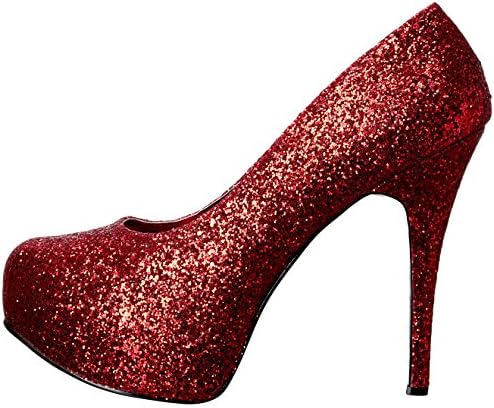 Pleaser Pink Label Women's Teeze-06GW Platform Pump, Red Glitter, 15 M US | Image 7