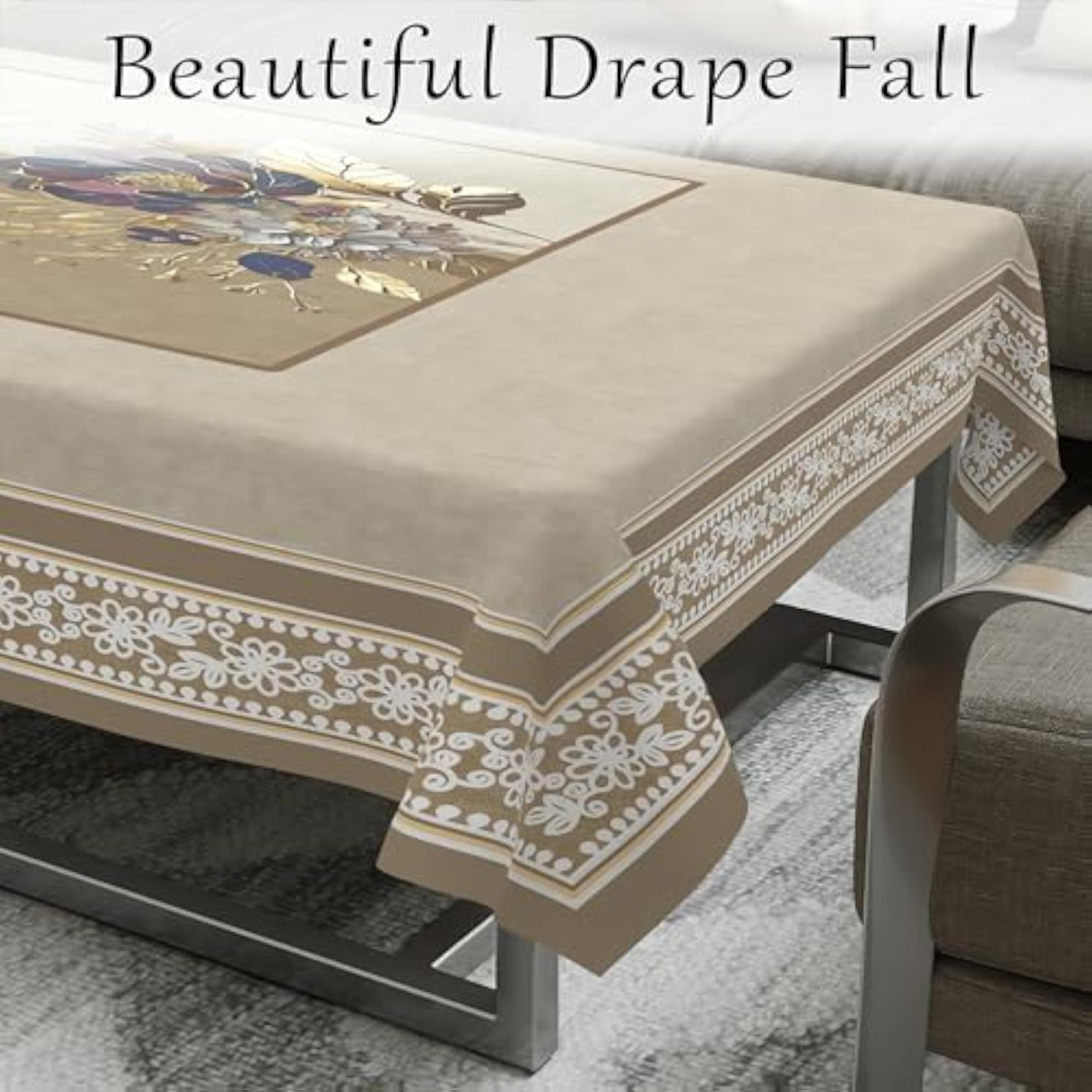 Gold Foil Velvet Centre Table Cover, 40x60 Inch