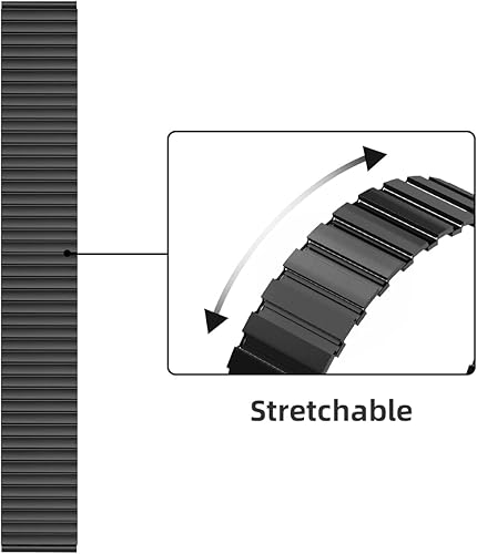Miniatura 5 de Correa elástica de metal para Galaxy Watch 3 de 1.614 pulgadasActive 2 de 1.575 pulgadas1.732 pulgadas, FERNBE de 0.787 pulgadas, correa de metal