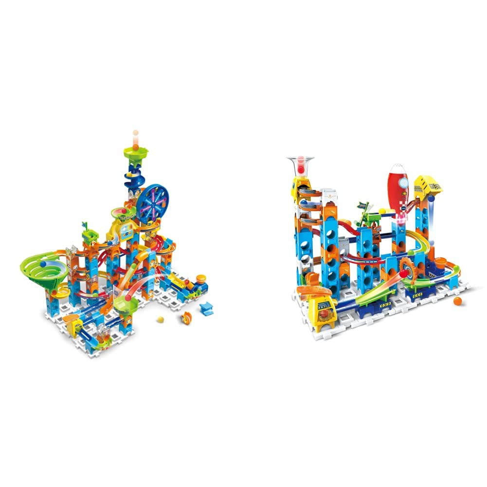 VTechMarble Rush Adventure Set - Construction Toys for Kids with 10 Marbles and 128 Building Pieces & Launch Pad with 75 Building Pieces