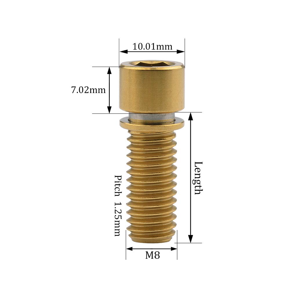Yaruijia Titanium Bolt for Bike Parts M7x20mm Square Head
