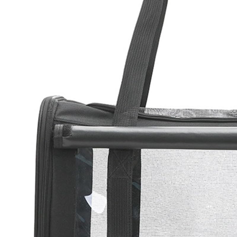 Sac de Transport Portable pour Animaux de Compagnie, Coussin Souple Pliable, Sac de Transport Respirant pour Chat pour Voyage en Avion, Matériau en Tissu Oxford (avec Rideau)