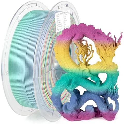 iSANGHU Rainbow PLA Plus Filament 1.75mm, Rapid High Speed 3D Printer Filament for 30-600mm/s, Hyperfast Color Changing Rainbow Filament, Matte PLA+ Filament 1kg(2.2lbs) Spool, Rainbow B Cover