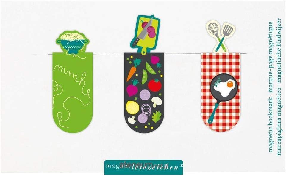Moses. 31121 Magnetic Bookmark Cooking | Magnetic Bookmark | Set of 3 Charming Illustrated