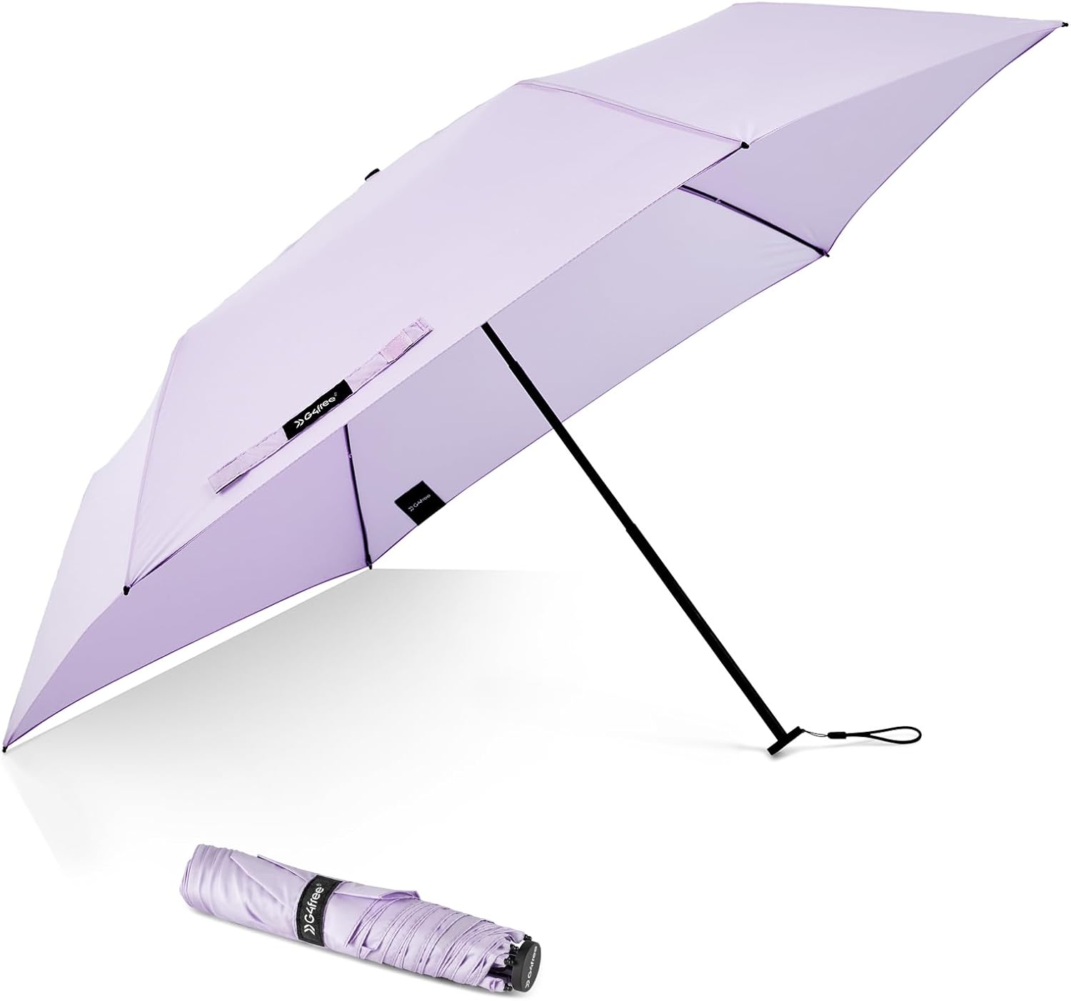 G4Free Parapluie De Voyage Compact Ultra Léger UPF 50+ Protection UV En Fibre De Carbone Super Fin, Ne Pèse Que 113,4 G, Noir Ultra Léger, 43inch, Moderne