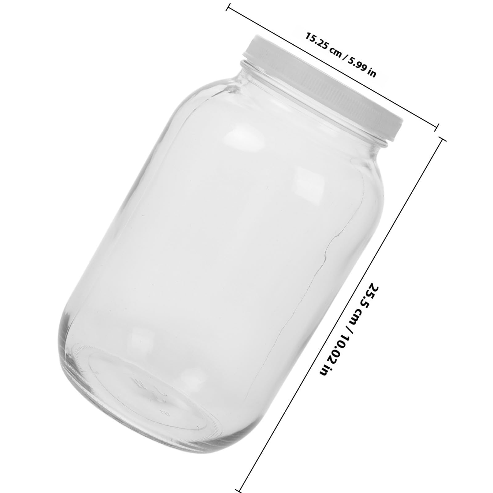 Zerodeko Frascos de Vidrio Galón con Tapa de Plástico Hermética, Tarro de Cristal de Boca Ancha para Encurtir y Fermentar, Almacenamiento Duradero y Elegante