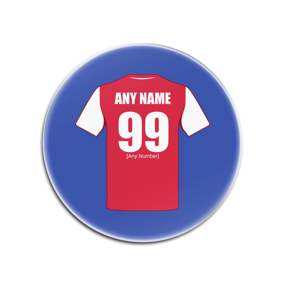 UNIGIFT Personalised Gift - Arsenal Glass Round Coasters (Football Club Design Theme, Colour Options) - Any Name/Message on Your Unique Mat Pad - The Gunners