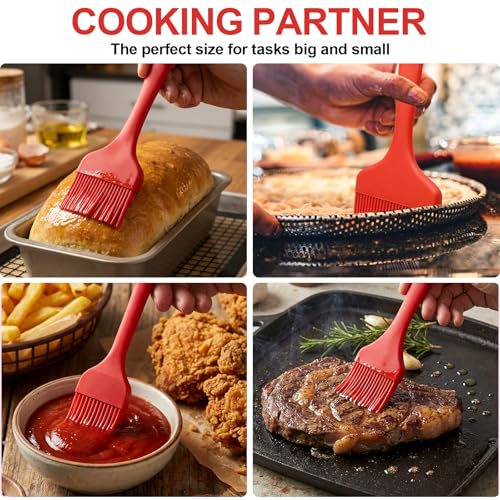 3 Stücke Backpinsel Silikonpinsel 210mm Silikon Küchenpinsel Hitzebeständig bis 230°C Backpinsel Spülmaschinenfest Silikon Pinsel Backen Grill Pinsel für Kochen, BBQ Grillen