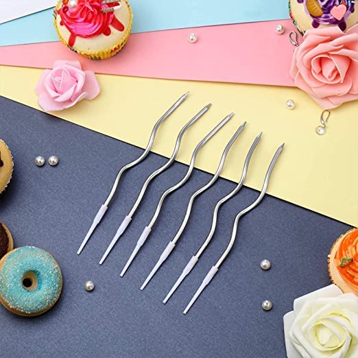 Party Port Twisty Metallic Silver Spiral Candles - 6pc,Twisty Can...