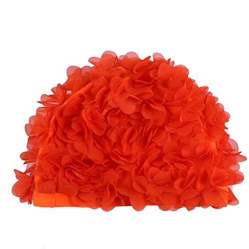 moresave mujeres natación sombrero gorra flor pétalos transpirable secado rápido piscina natación...