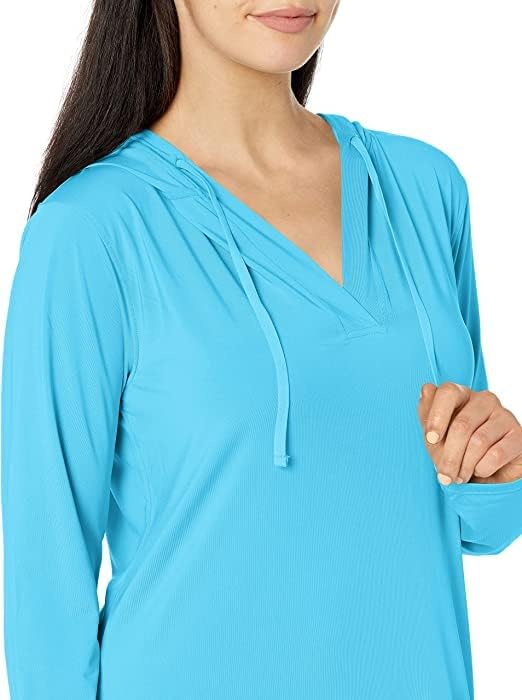 Willit Women's Long Sleeve Cotton Swim Cover Up UPF 50+ SPF Dress Hooded with Pockets Sun Protection Beach Coverup - Image 2