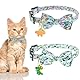 2 Stück Katzenhalsband mit Glocke und Sicherheitsverschluss,Dinosauriermuster Halsband Katze,Fliege Verstellbar Cat Collar für Kätzchen und Welpen