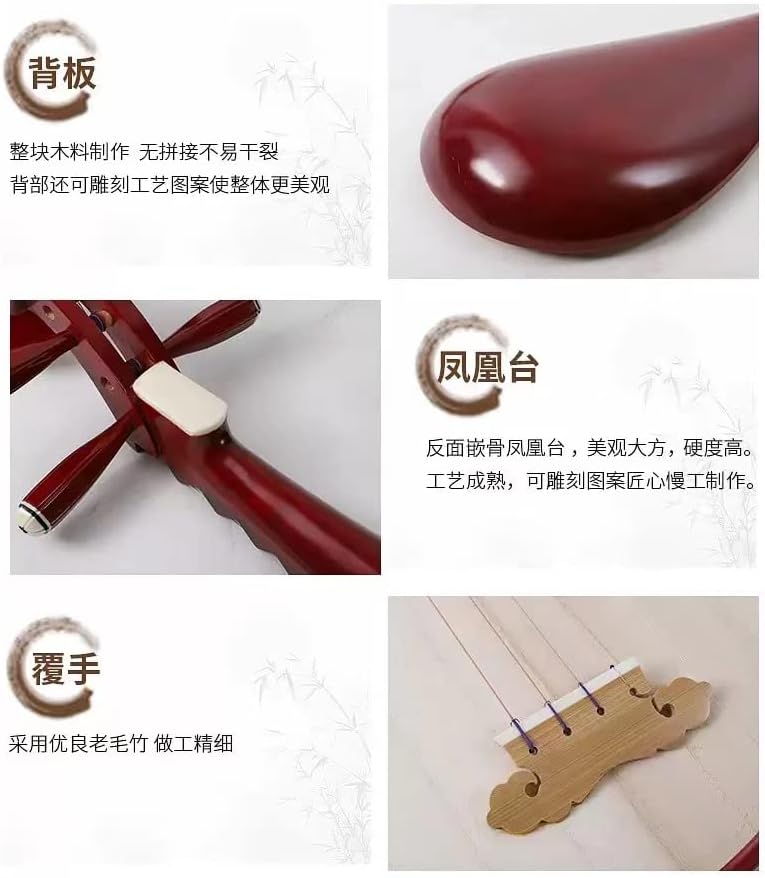 LANDTOM Professional Chinese Lute Traditional National Stringed Instrument PiPa (Hardwood)