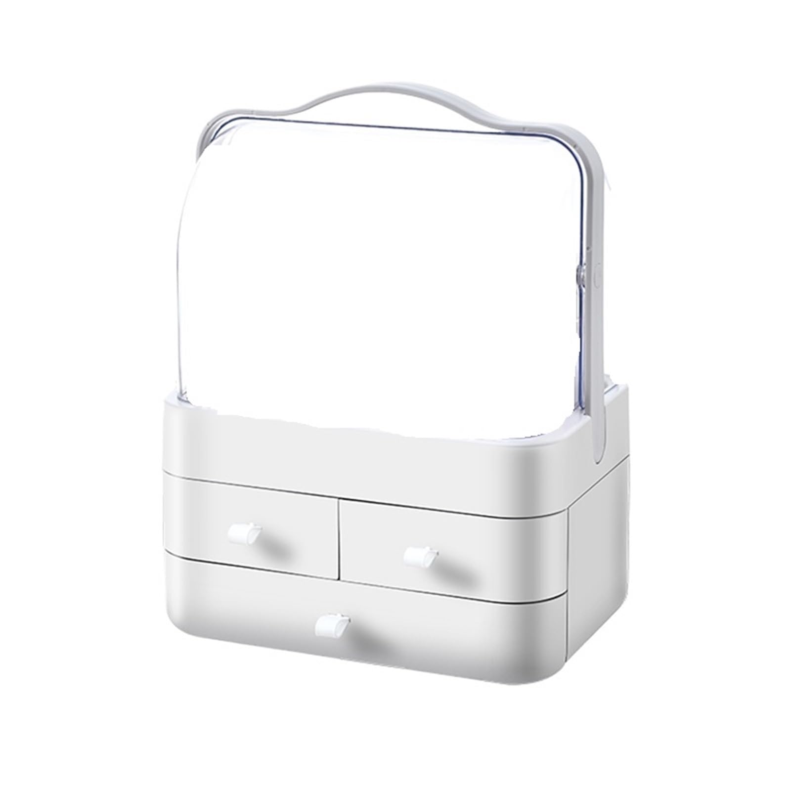 1 x Kosmetikbox - staubdichter Tisch-Organizer mit Schublade (WHITE)