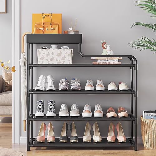Diseño apilable que ahorra espacio con zapatero metálico estrecho 4
