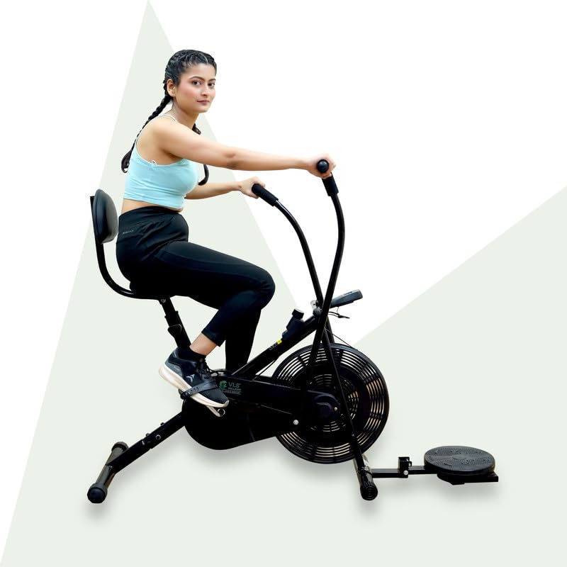 Image of VLSEX02BT Air Bike Exercise Cycle With Back Rest & Twister Max User Weight 130 Kg 1-Year Warranty