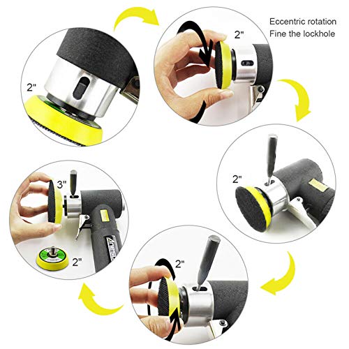 Mini Poliermaschine,druckluft Polierer 25mm 50mm 80mm Exzenter Schleifer Druckluft Winkelschleifer Poliermaschin/polierer Mit 24tlg Polierschwämme Polierpad Polierschleifmaschine Set ​für Auto