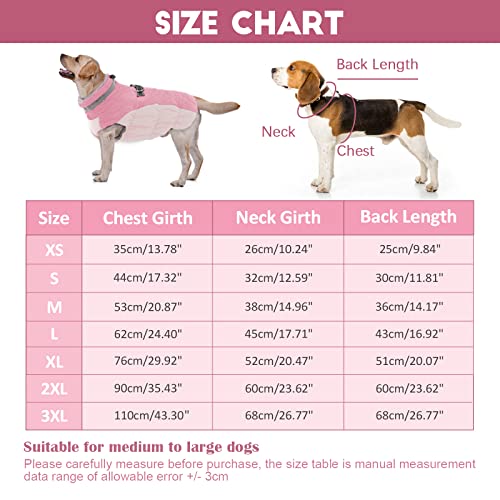 Lelepet Warm Dog Winter Coat Dog Cold Weather Coats Windproof Reflective Turtleneck Dog Fleece Vest With Harness Thick Fleece Lining Dog Jacket Dog Coat For Small Medium Large Dogs, M #TOP4