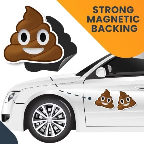 Magnet Me Up Poop Emoticon Magnet Decal, 5 Inch, 2 Pack, Cute Self-Expression Decorative Magnet for Car, Truck, SUV, Or Any Other Magnetic Surface - Image 7