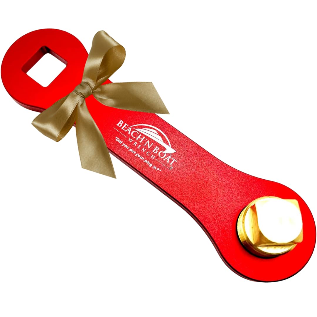 Beach’N Boat Drain Plug Wrench for 1/2 inch NPT Plug, Made in USA, Includes Spare Brass Plug