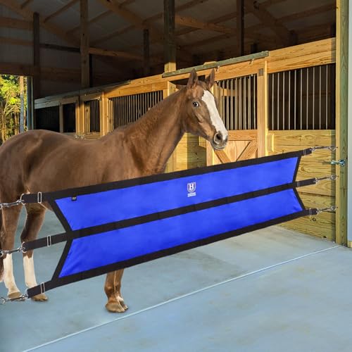 Protector de pasillo para delimitar cuadras de caballos con anillos en D ajustables 2