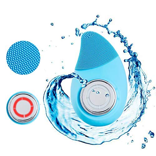 Facial Cleansing Brush, Sonic Ultrasonic Vibration Facial Brush, Red-light for Deep Cleaning, Discharge Makeup, Gentle Exfoliating, Blackhead Removing, Massaging with 3 Adjustable Modes and Speeds