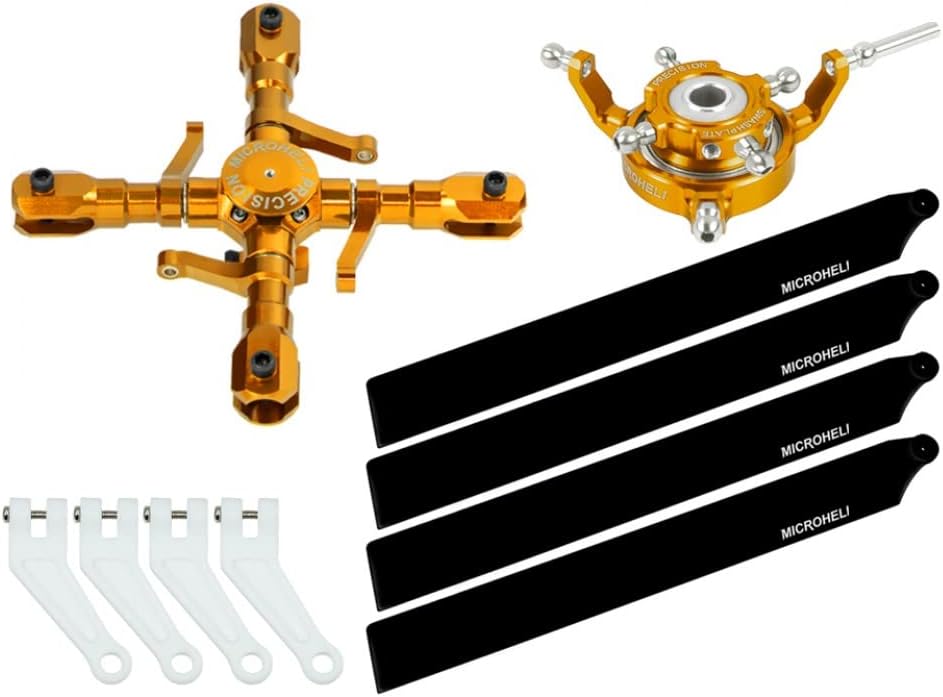 MICROHELI CNC Quad Carbon Plastic Blades Conversion Set (Gold) - Blade Infusion 180