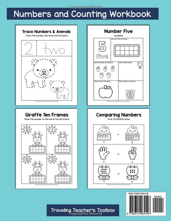 Numbers and Counting Workbook Number Sense for Kindergarten and Preschool Numbers to 10 Second Edition (Math Skills for Kindergarten) - Image 2