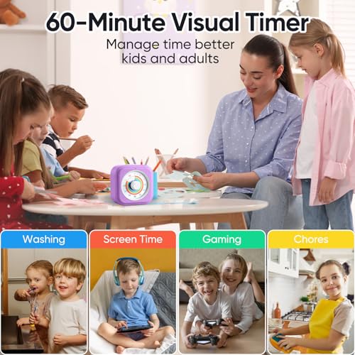 Image of Rainbow Visual Timer for Kids with 60 Minute Silent Mode | Countdown Clock with Color Disk, Time Management Tool for ADHD, Classroom, Kitchen, Office, Study, Pomodoro