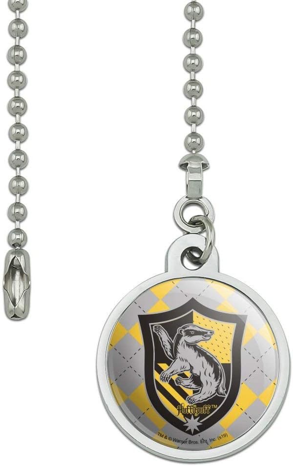 GRAPHICS & MORE Harry Potter Hufflepuff Plaid Sigil Ceiling Fan and Light Pull Chain
