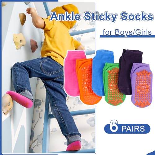 Image of HYCLES Toddler Girl Socks, 12 Pairs Non Slip Ankle Toddler Socks for 1-7 Years Baby Girls Kids
