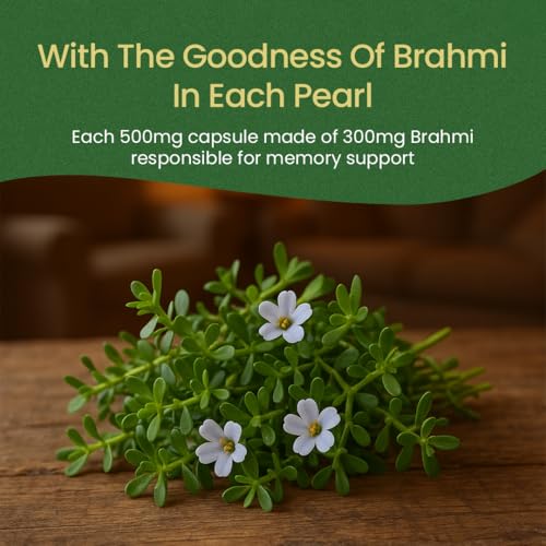 Image of Kerala Ayurveda Brahmi Pearls | Ayurvedic Brain Tonic & Memory Booster with Brahmi for Focus, Mental Clarity & Stress Relief | Ghee-Based Brain Wellness | 40 Capsules (Pack of 2)