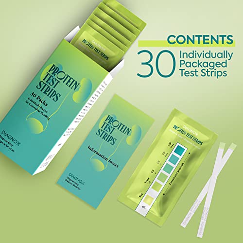 Protein Urine Test Strips Kit - Individually Packed At Home Urine Protein Test Strips - Urinalysis Strips For Protein In Urine (30 Pack) #TOP3