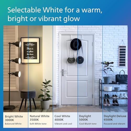 Image of PHILIPS LED A19 Light Bulbs, 8W, Selectable White, Dimmable, 12-Pack | 800 Lumen Multi-CCT 2700 K-5000 K, Frosted Flicker-Free, EyeComfort, Up to 15000 Hour Lifespan