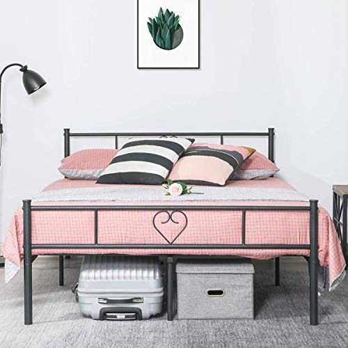 Aingoo Cama Doble con Estructura de Cama de Metal con Listones para...