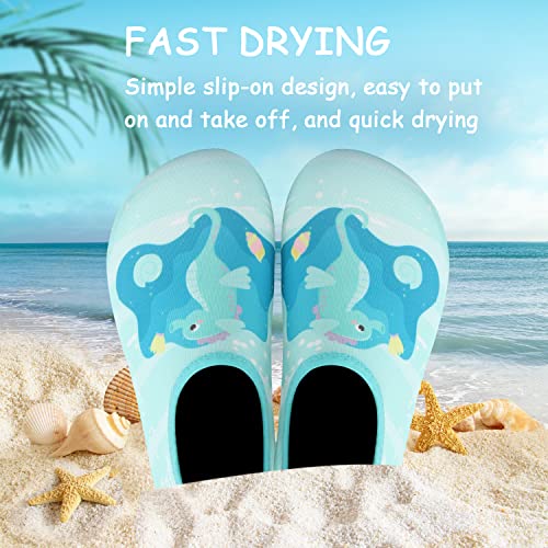 Image of ANLUKE Kids Boys Girls Water Shoes Barefoot Aqua Socks Fast Dry Beach Swim Outdoor Sports Shoes for Toddler Seahorse 26 /27