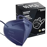 HUHETA KN95 Face Mask 60 PCs, 5-Ply Safety Masks for Men and Women, Filter Efficiency Over 95% (Royal Blue Mask)
