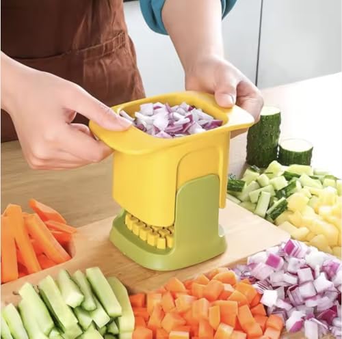 Vegetable Chopper and Dicer, Yellow and Green, Chop Fruits and Vegetables Quickly
