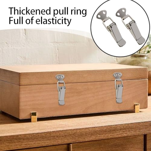 2 Stück Spannverschluss Edelstahl,Metall Schnappverschluss,Kistenverschluss,Klein Verriegelungn,Tischplattenverbinder,Verschluss,Federverschluss,Klappverschluss,für Türen,Camping,Schränke,Fenster