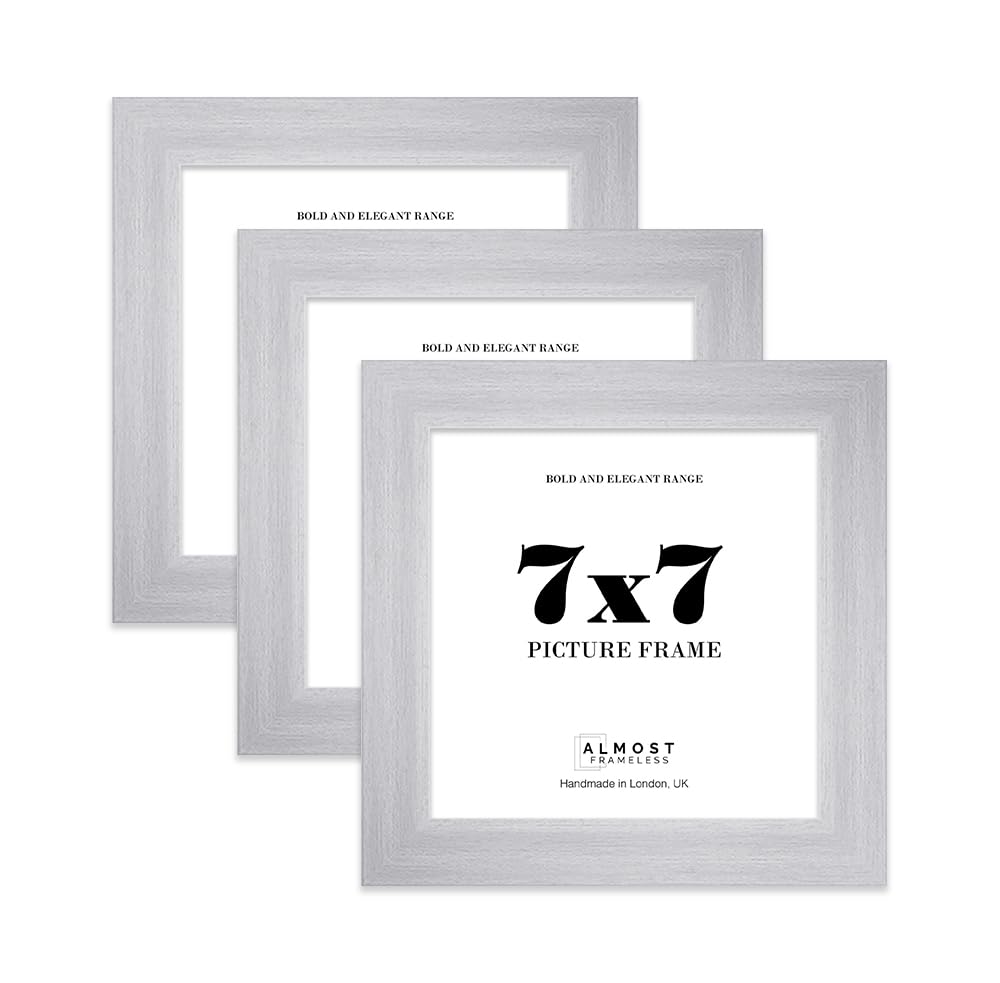 7x7 Photo Frame, Display 7x7" Pictures (22.9 x 15.2cm) Picture Frame for wall Display - Silver - 3 Pack — image 1
