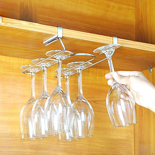 Casier à vin en métal à suspendre modèle B avec support de verres - 6