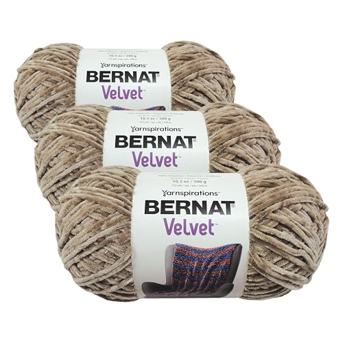 Image of Bernat Velvet Yarn, 10.5 oz, 1 Ball, Mushroom (Pack of 3)