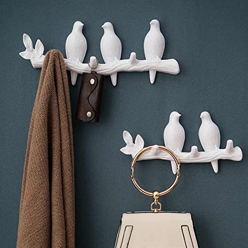 Percheros Para Colgar Abrigos Creative Wall Coat Rack Resin Bird Decorative Wall Hook Suitable for Bedroom Kitchen Entrance Coat Rack Perchero Para Colgar Bolsas(C) - Image 8