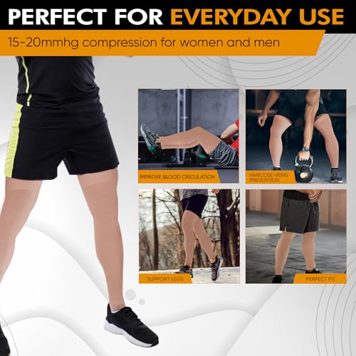 Doc Miller Thigh High Calf Sleeves Compression Hose 15-20 mmHg Opaque Stockings2