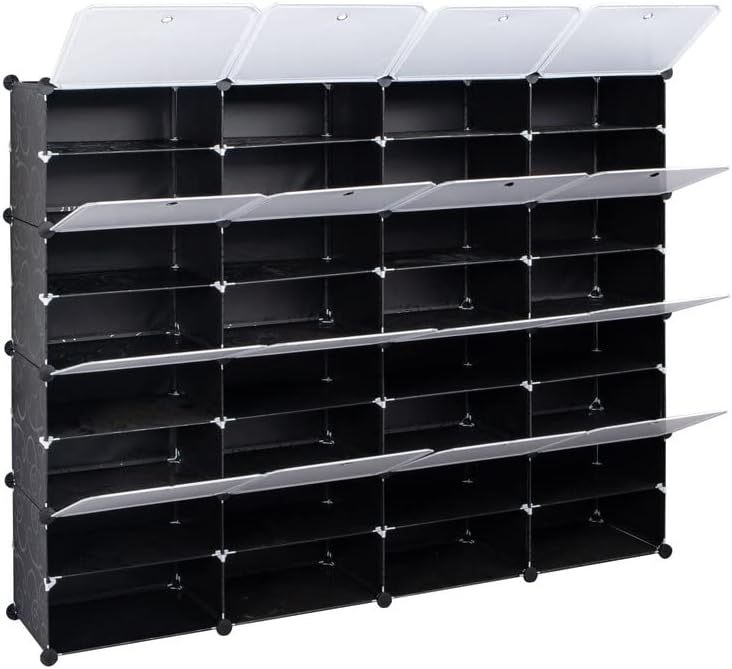 DDOY Organizador de zapatos cajas de zapatos resistentes cajas de zapatos de plástico que ahorran espacio con tapas caja de zapatos transparente a